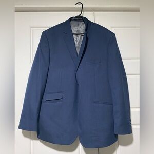 Perry Ellis Portfolio Slim Fit Stretch Suit Jacket Pin Dot Blue MENS SIZE 48R